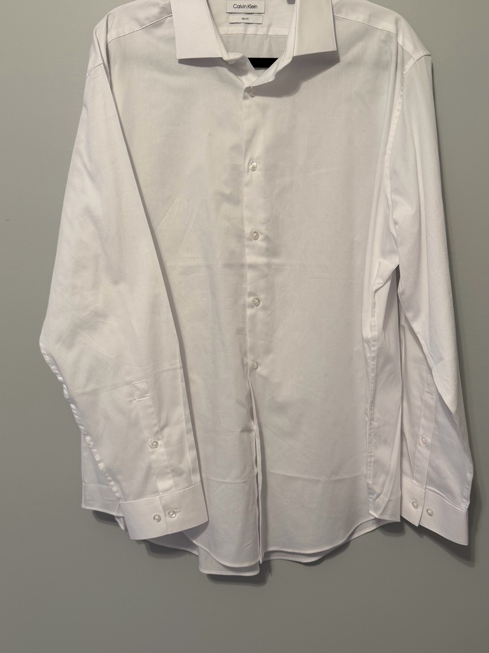 Calvin Klein Slim Fit White Dress Shirt XL 17 17.5 34/35